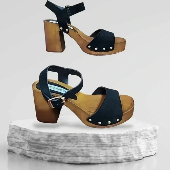 Brand New Steve Madden Wooden Platform Sandals - Size 7" - Picture 6 of 6